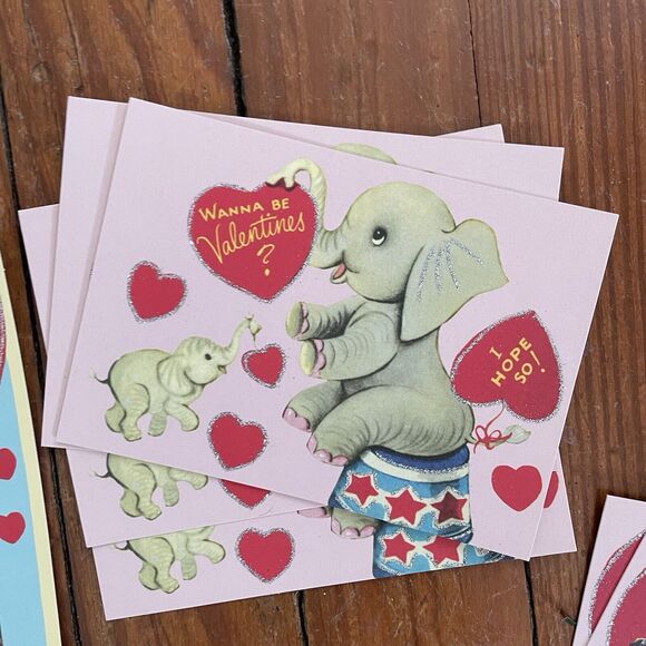 Cavallini Co. Valentine’s Mailing Set Cards Stickers Rubber Stamp Cute Nostalgic - Picture 4 of 13